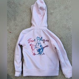 True Religion toddler zip up hoodie, size 24 months.